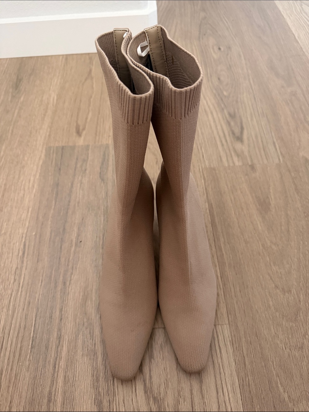 H&M Taupe Knit Sock Ankle Booties
